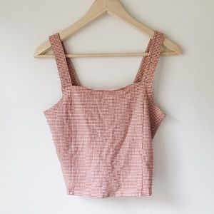 AE gingham crop top